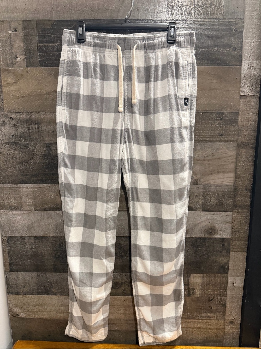 Hollister Gray and White Plaid Lounge Pants